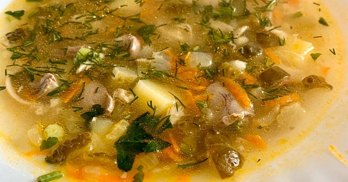 Рассольник с куриным филе